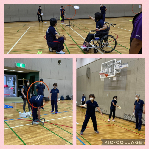 明石市スポーツ推進委員向けフライングディスク研修の様子