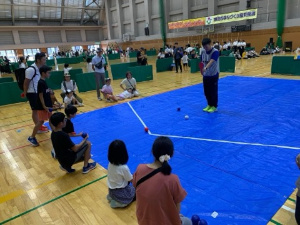 ひめじDo!スポーツデイのボッチャ体験ブースの様子