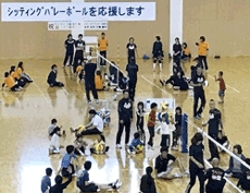 シッティングバレーボール体験の様子