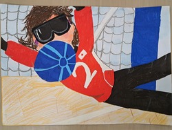 パラスポーツ絵画展応募のための絵画教室の様子